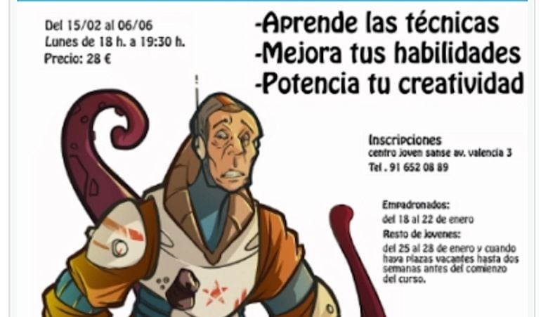 El curso de ilustración y cómic es uno de los muchos que oferta el Centro Joven Sanse en primer semestre del año