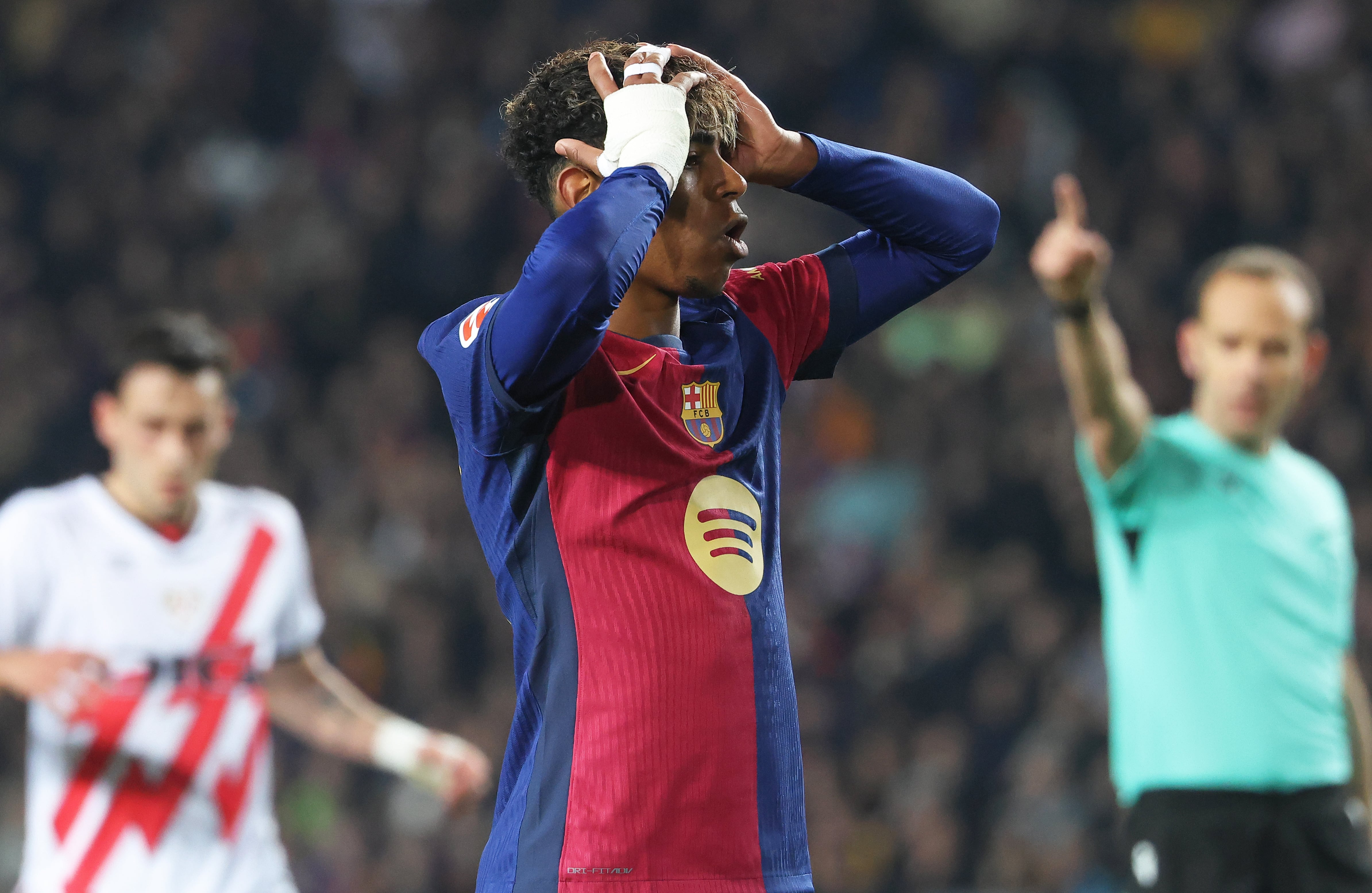 Lamine Yamal, durante el Barça-Rayo Vallecano de LaLiga