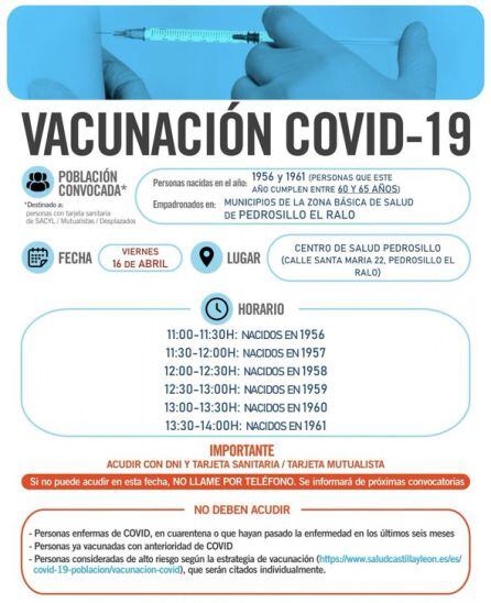 Información de la vacunación en Pedrosillo el Ralo