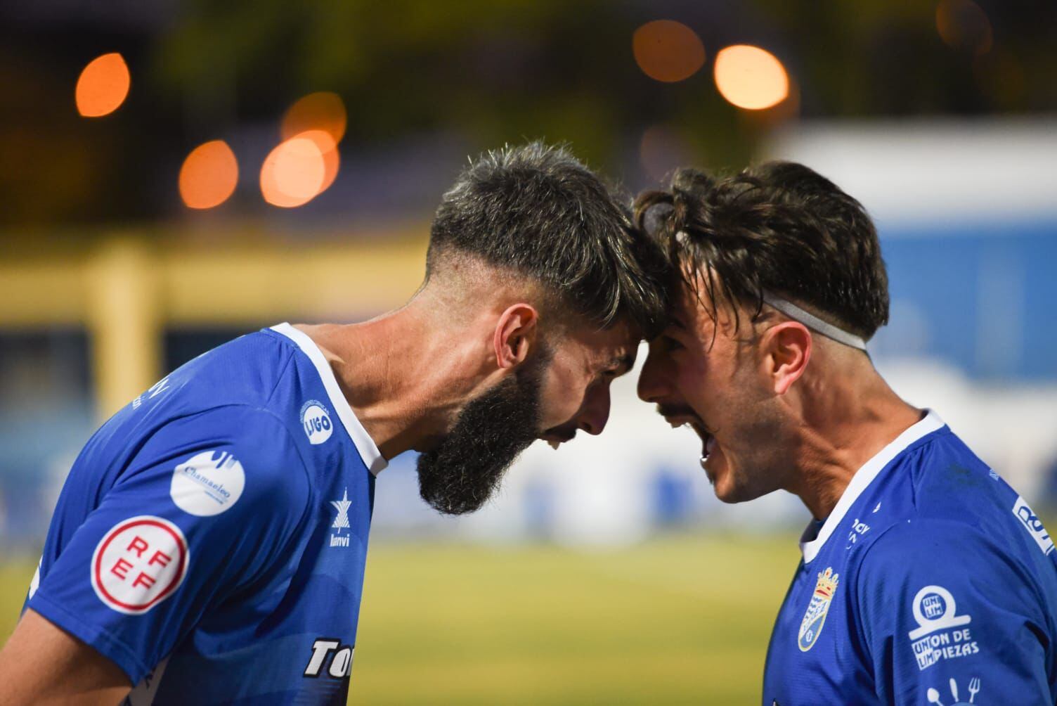 Borja y Joselillo el sábado celebrando un gol