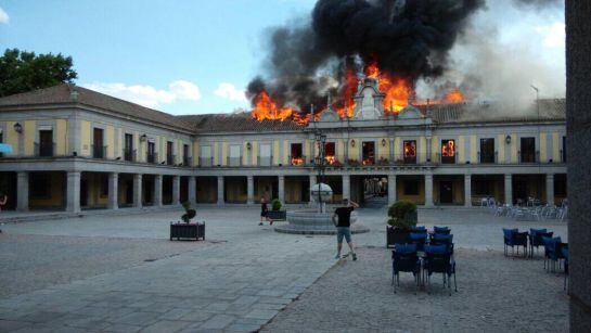 Así quedó parte del Ayuntamiento de Brunete, tras el incendio.