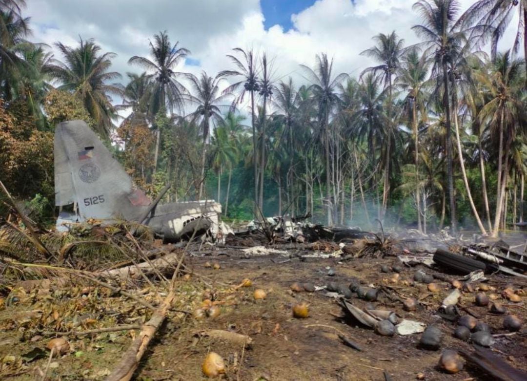 Accidente aéreo de un avión militar en Filipinas.