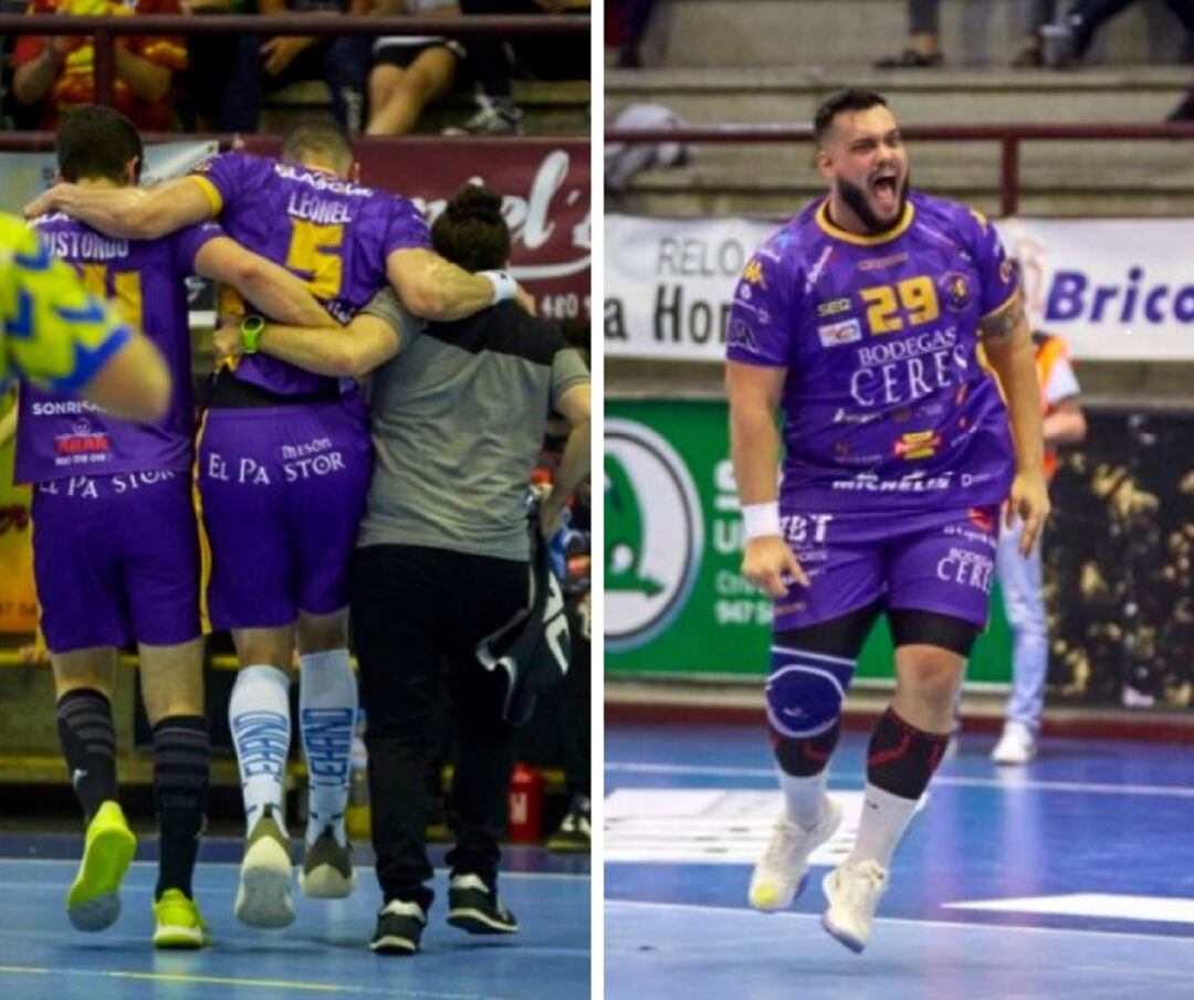 Guilherme Leonel (i) y Javi García, jugadores del BlasGón y Bodegas Ceres.