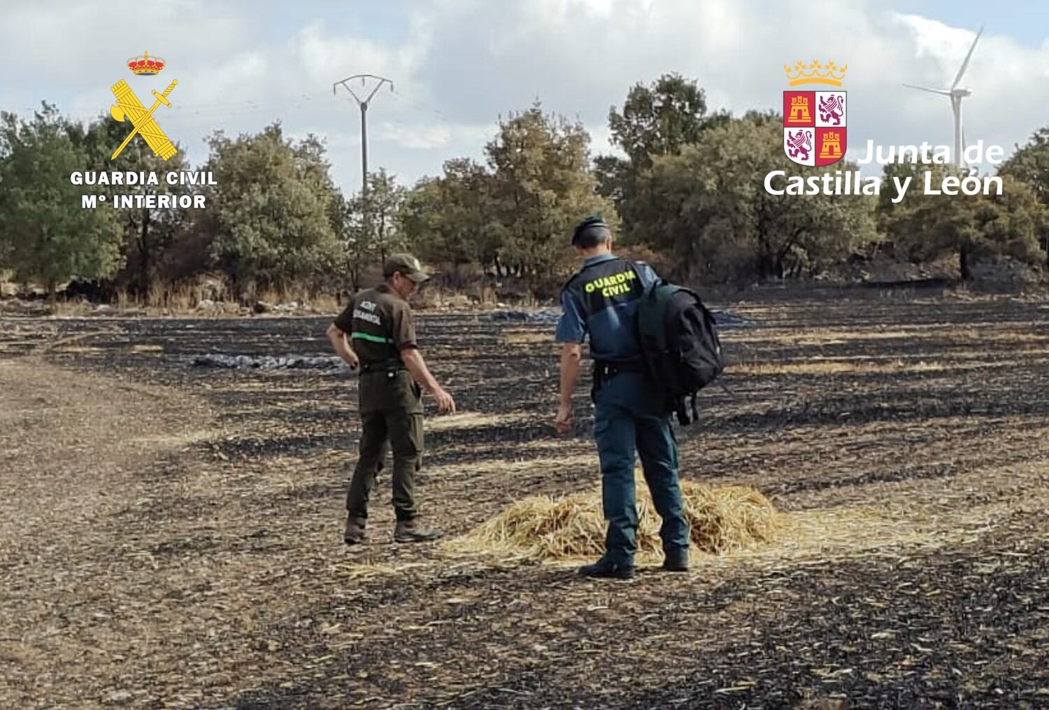 El fuego se inició como consecuencia de las labores de empacado en una finca agrícola, llevadas a cabo por dos varones que abandonaron apresuradamente el lugar