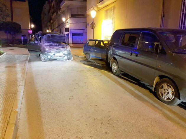 Coches afectados por los accidentes del fin de semana en Elda