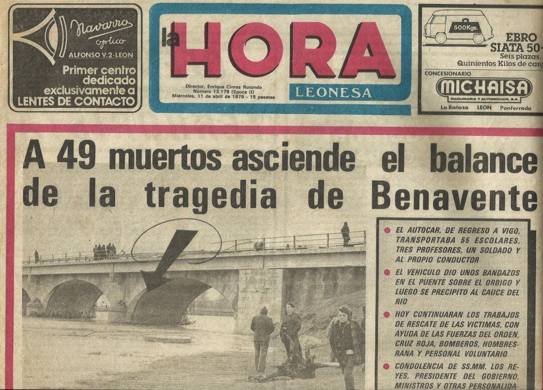 El accidente fue portada tambien en los diarios de León.