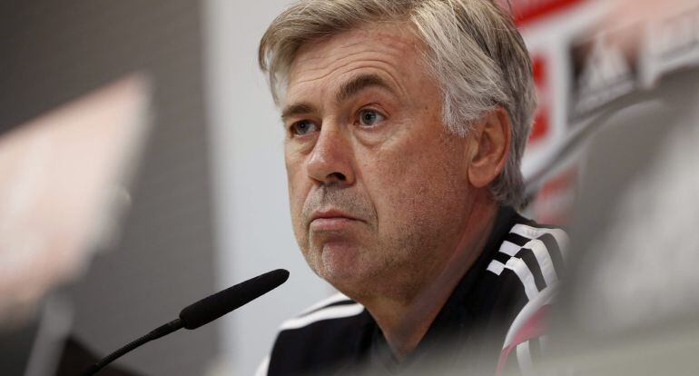 Ancelotti, en la sala de prensa