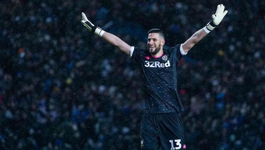 Kiko Casilla celebra un gol en su etapa en el Leeds United