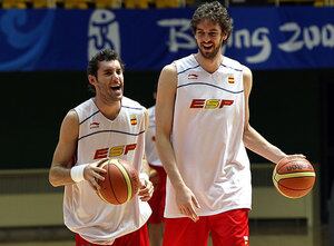 Pau Gasol, durante un entrenamiento de la Selección en los Juegos Olímpicos de Pekín