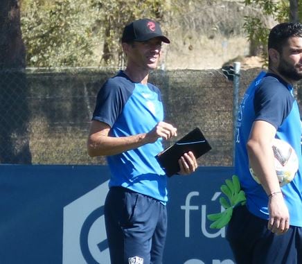 Ziganda durante un entrenamiento de la SD Huesca