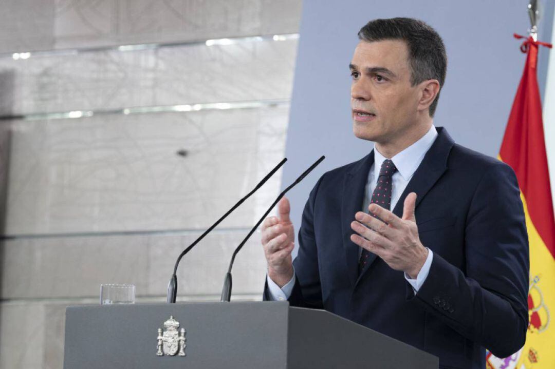 Sánchez durante la comparecencia