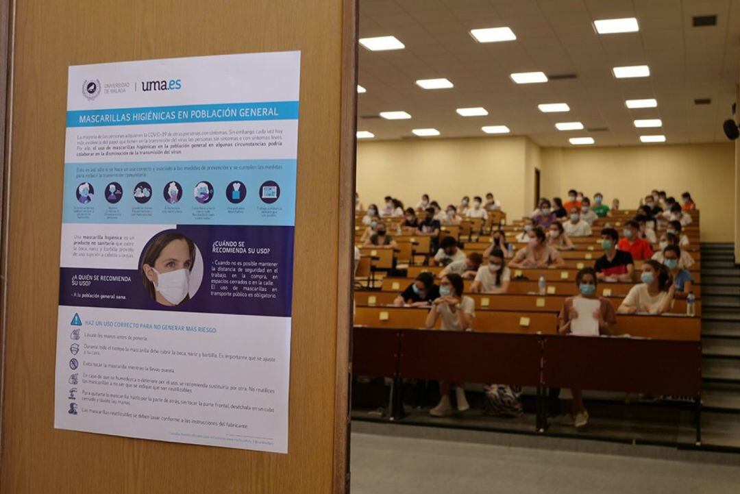 Una de las clases de la Universidad de Málaga