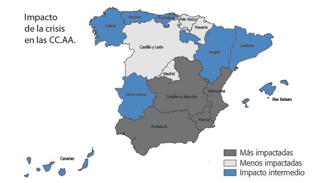 Impato de la crisis en las comunidades autónomas