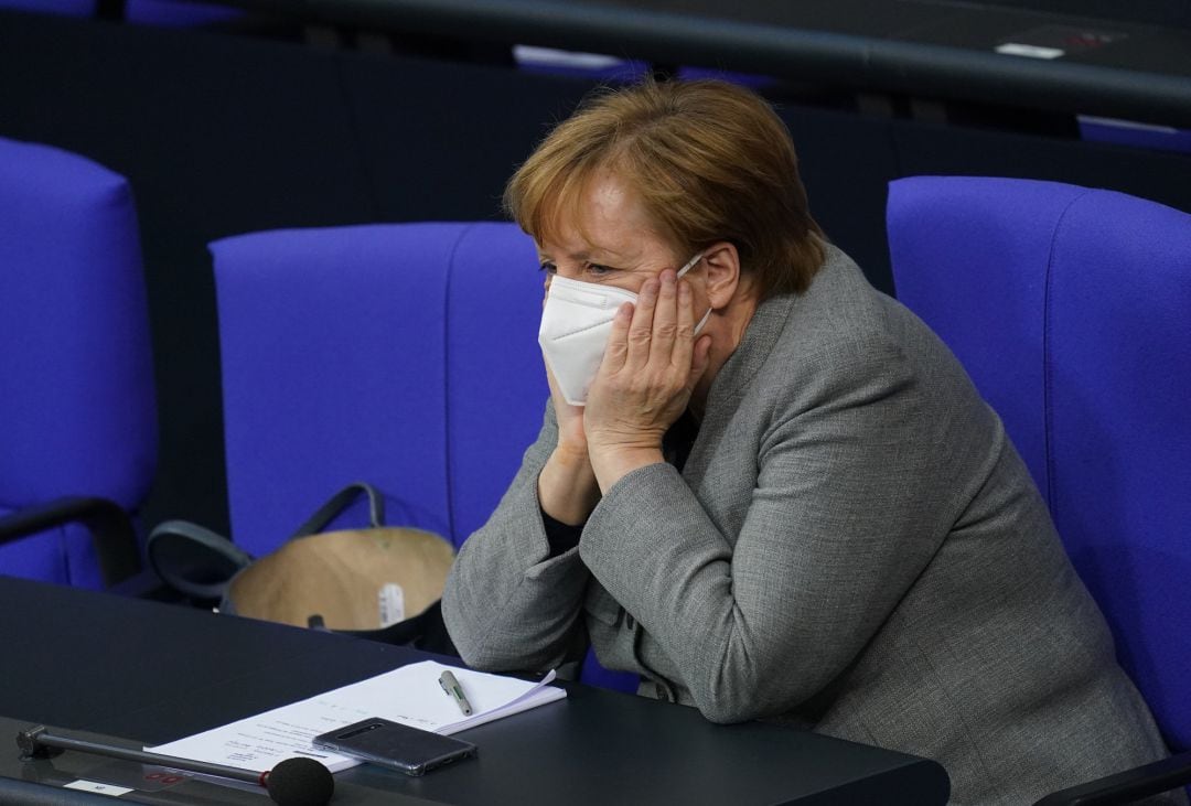 Angela Merkel, en un debate en el Bundestag este miércoles