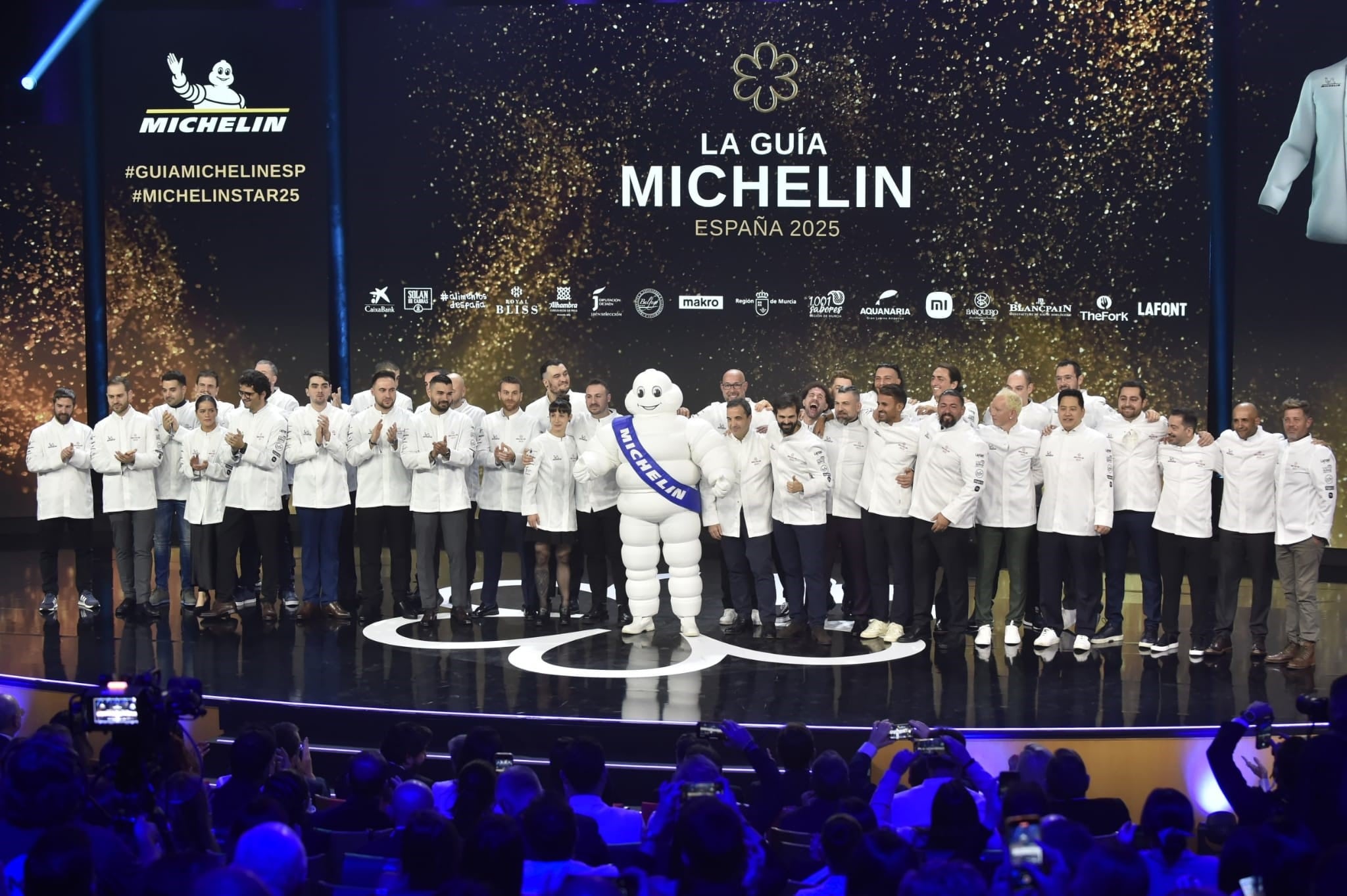 Los chefs premiados con una estrella Michelin durante la gala de este martes