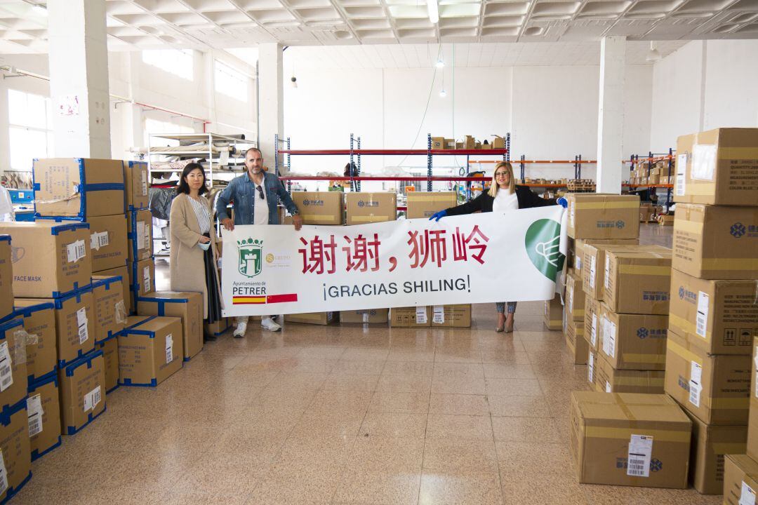 El pueblo de Petrer agradece la donación de las 150.000 mascarillas