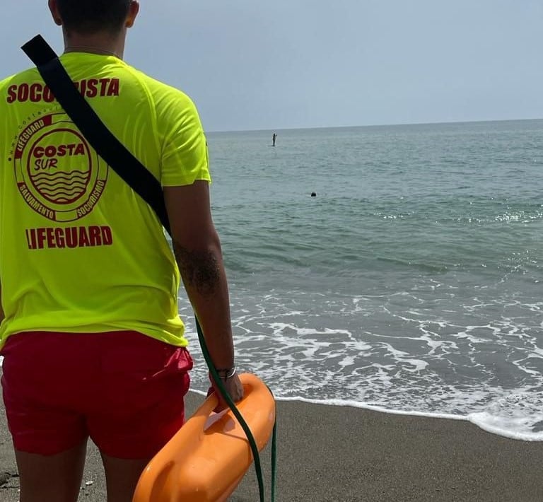 Un socorrista vigilando una playa de Málaga