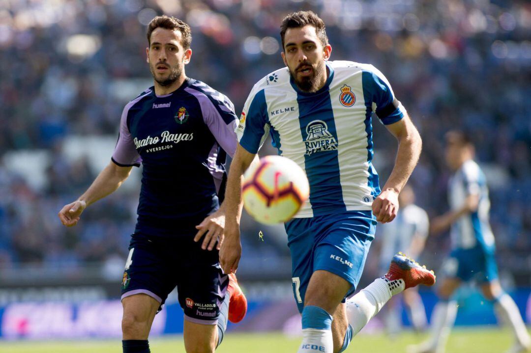 Imagen de un partido entre el Espanyol y el Valladolid