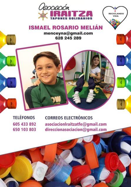 Campaña solidaria de recogida de tapones para el pequeño Ismael Rosario.