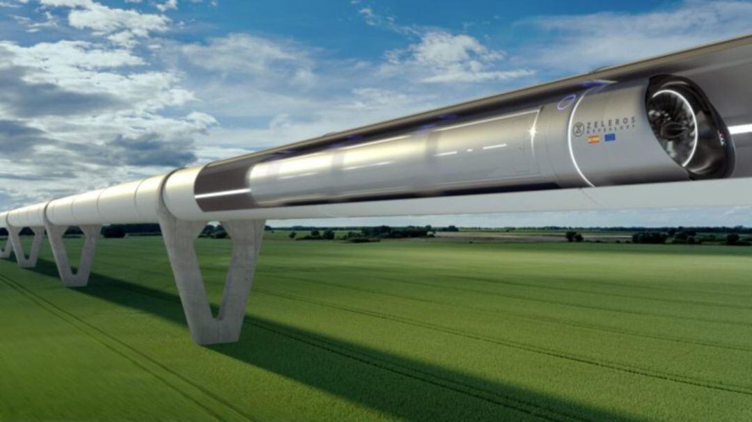 Figuración del nuevo sistema de transporte Hyperloop-Zeleros