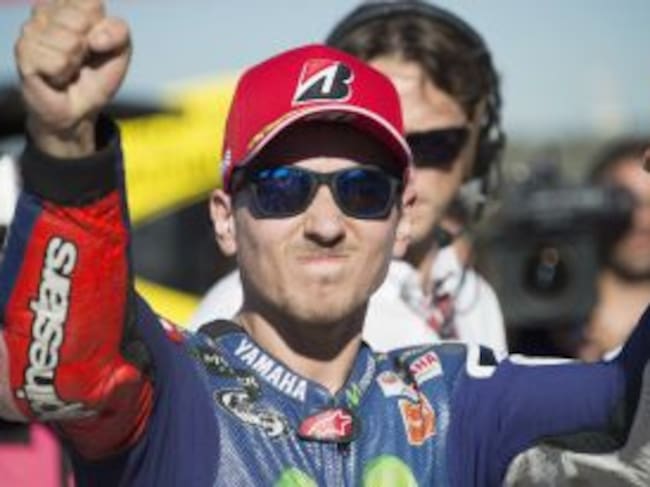 Jorge Lorenzo, tras lograr la pole en Valencia.