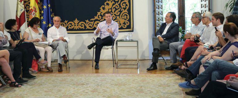 García Page con los periodistas y directores de medios de comunicación en Toledo