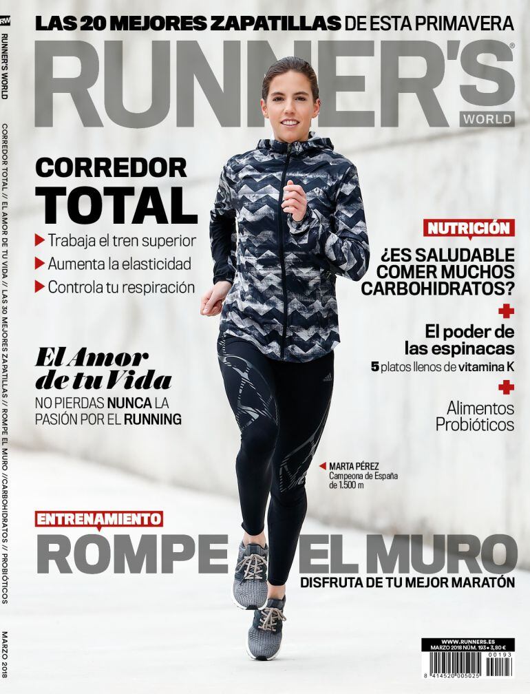 Portada del mes de marzo de Runner&#039;s World, con la soriana Marta Pérez como protagonista.