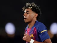 Lamine Yamal durante el partido de vuelta frente al Atleti en Copa del Rey