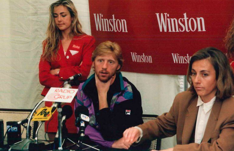 Boris Becker, en una rueda de prensa