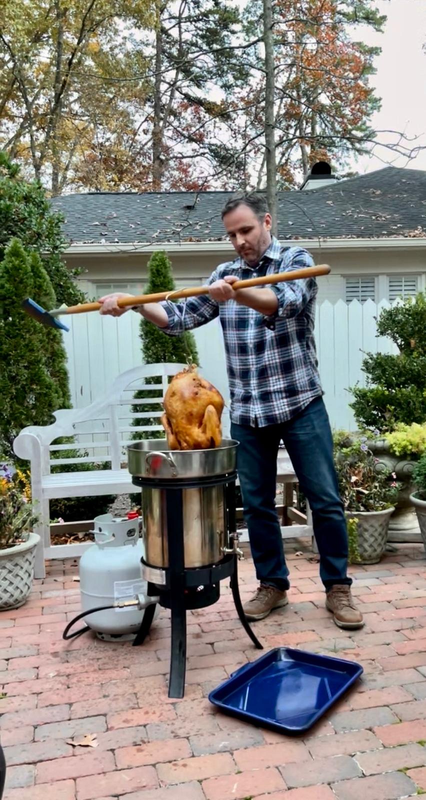 Con el pavo de Acción de Gracias