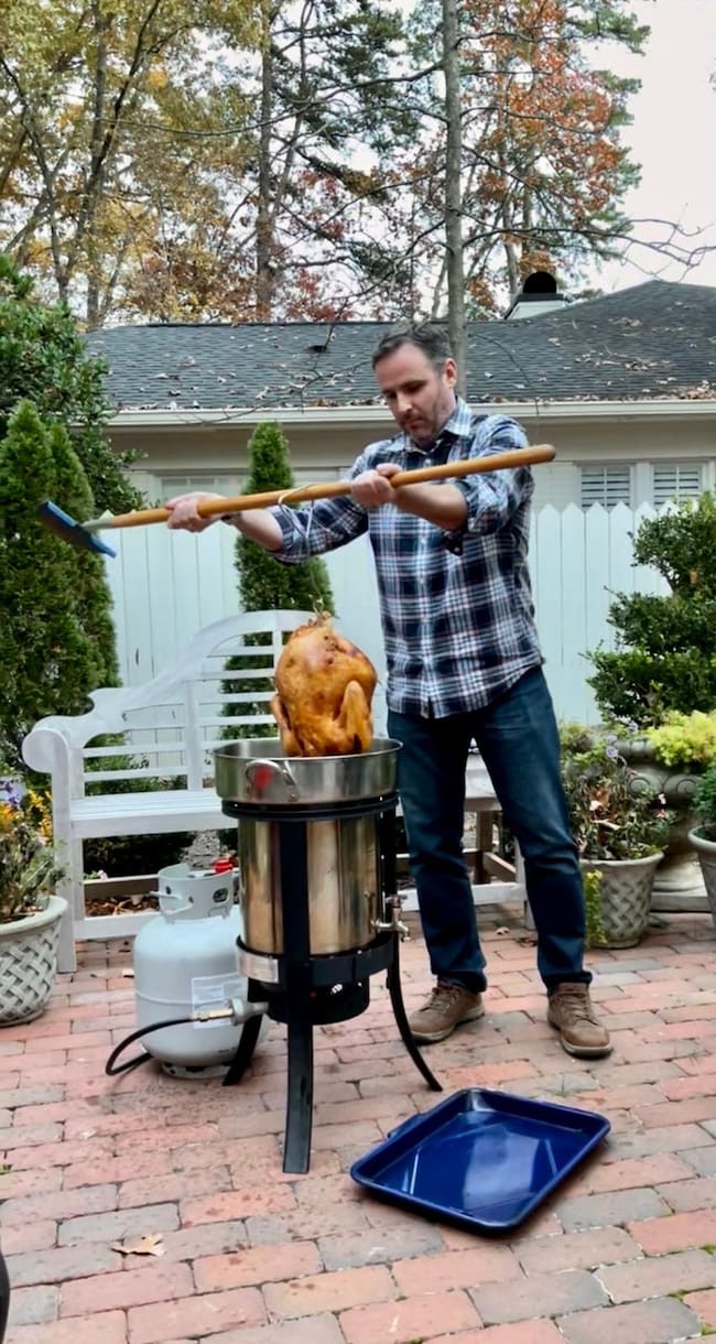 Con el pavo de Acción de Gracias