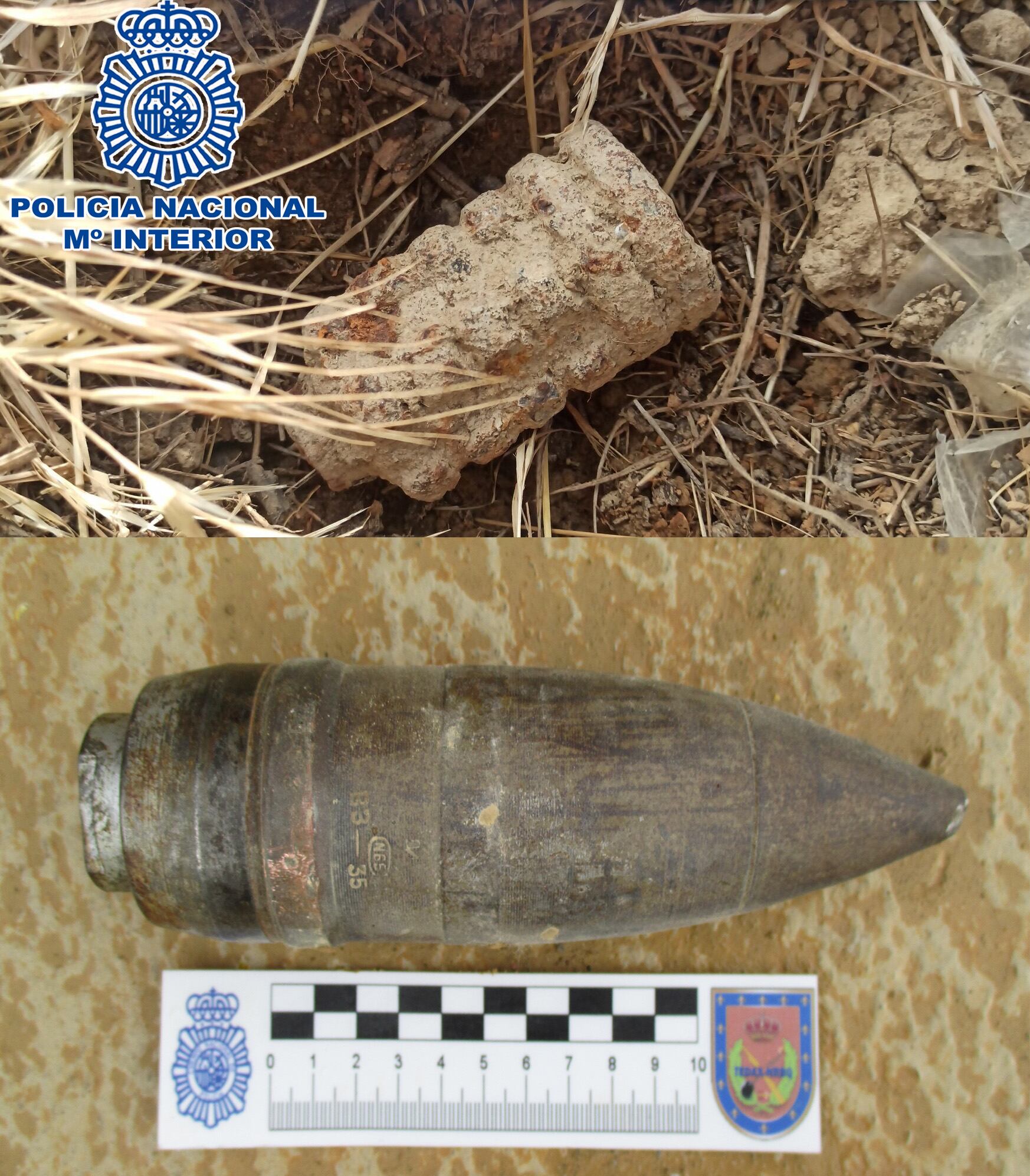 Artefactos encontrados que hubo que neutralizar