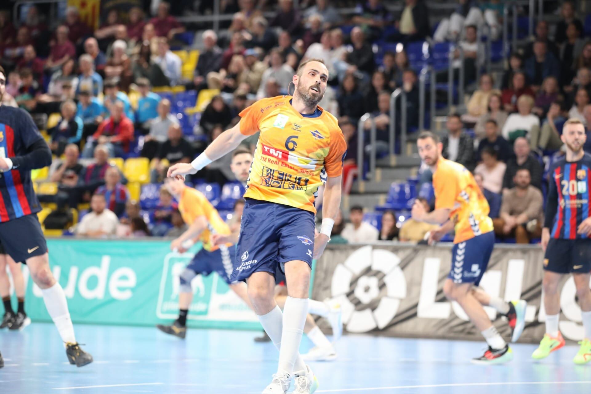 Iker Serrano durante el choque disputado en el Palau Blaugrana