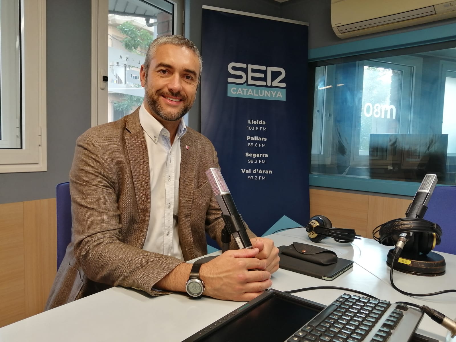 Bernat Solé als estudis de Ràdio Lleida