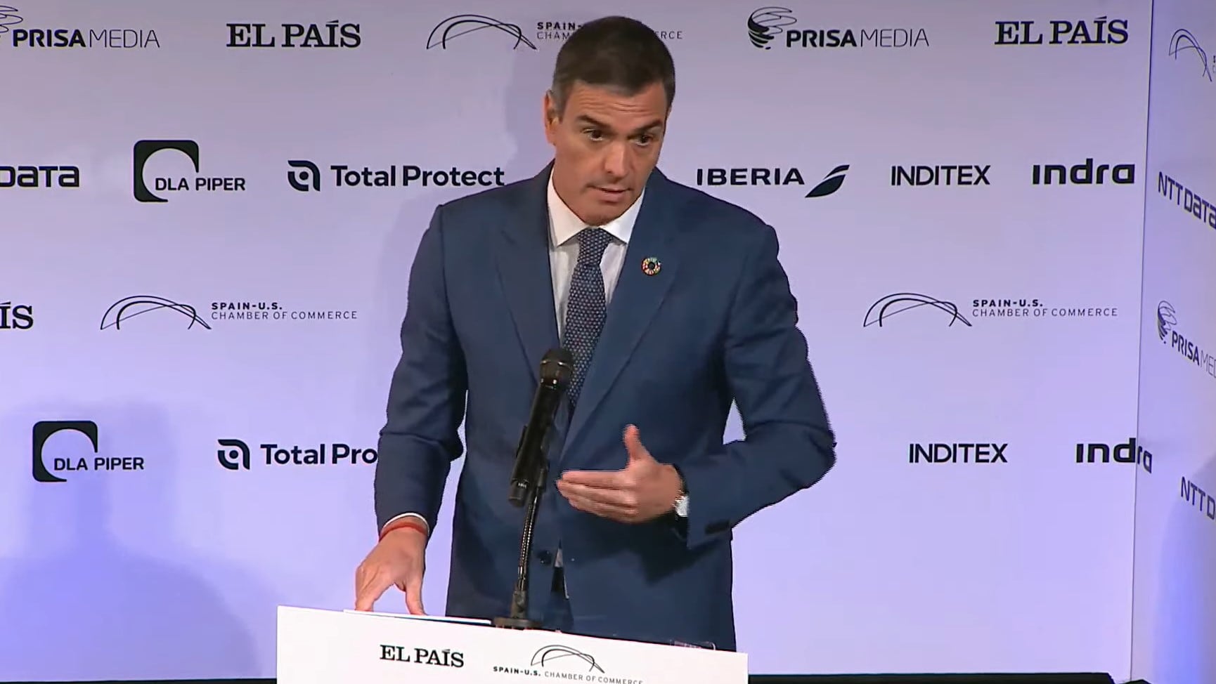 El presidente del Gobierno, Pedro Sánchez, clausura en Nueva York el foro &#039;Latinoamérica, Estados Unidos y España en la economía global&#039;, organizado por &#039;El País&#039;.