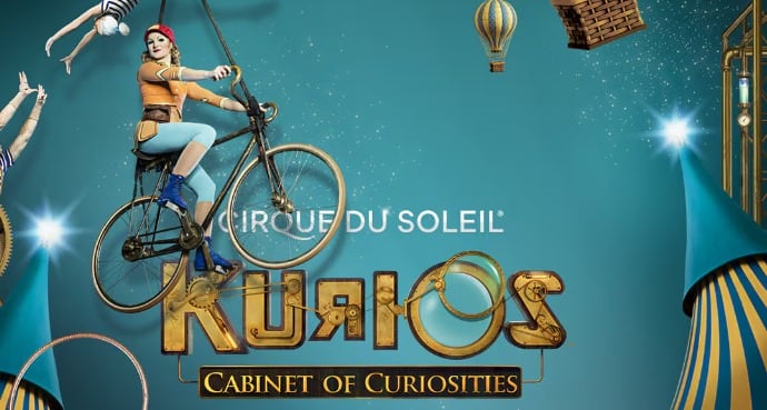 Cartel del Circo del Sol con su espectáculo 'Kurios: Cabinet of Curiosities'