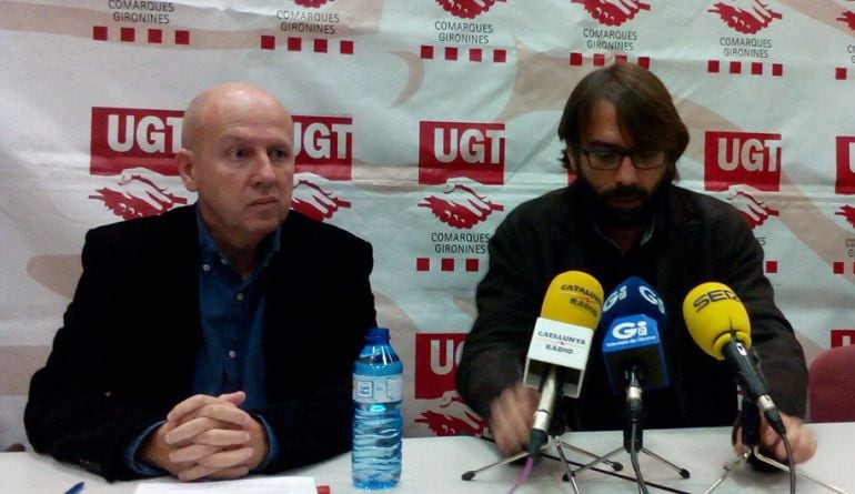 Xavier Casas, a l&#039;esquerra, és el candidat de consens per rellevar Dolors Bassa com a secretari general de la UGT a les comarques de Girona.