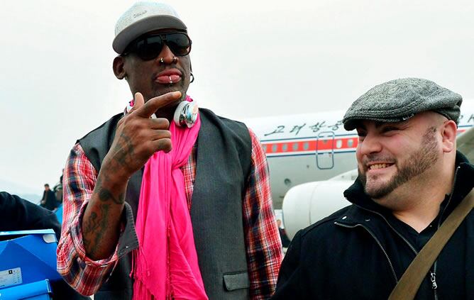 Dennis Rodman aterriza en el aeropuerto de Pyongyang