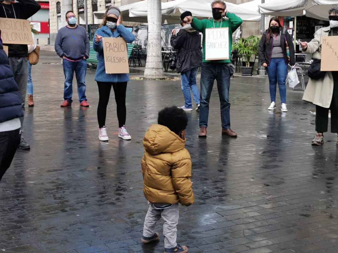 Imagen tomada durante la manifestación de la Plataforma Canarias Libre de CIES en Santa Cruz de Tenerife