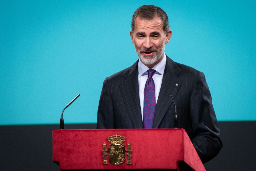 El Rey Felipe VI durante el acto de lectura de la Constitución por el 40 aniversario