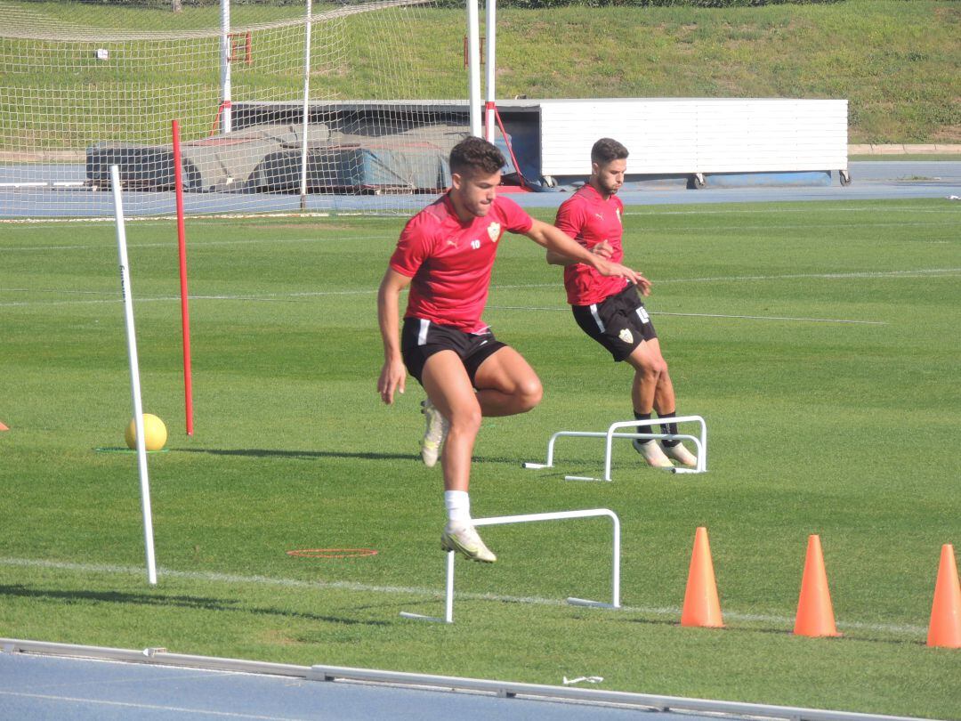 Curro Sánchez en el entrenamiento de este miércoles.