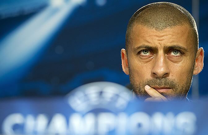 Samuel, en la sala de prensa del Bernabéu