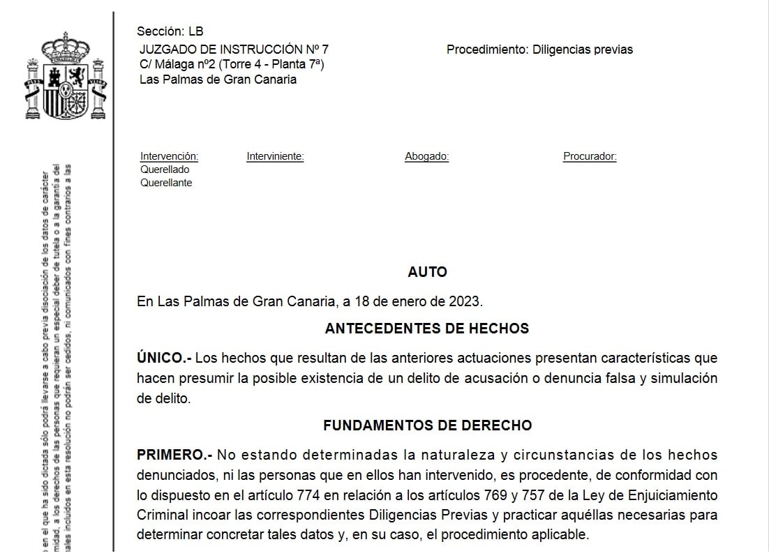 Auto de apertura de diligencias de investigación contra Victoria Rosell