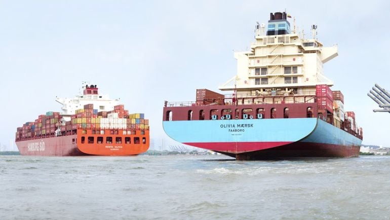 Un buque de la naviera danesa Maersk.