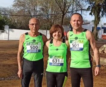 Estanislao Baidez, Paqui Tárraga y José Ferris (D) en el Nacional de Hornachuelos