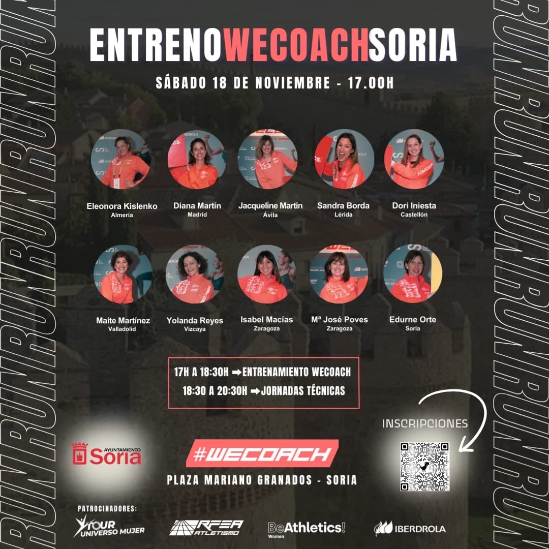 Cartel del entrenamiento We Coach en Soria.