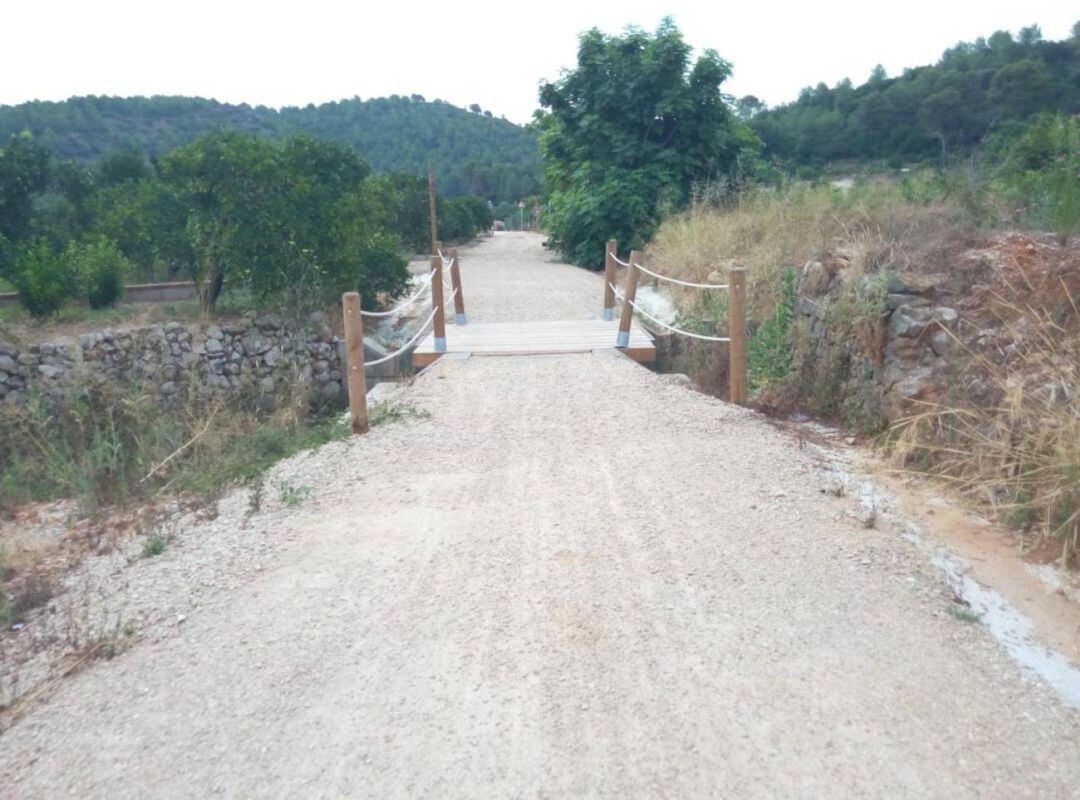 Tramo habilitado de la vía verde entre Simat de la Valldigna y Carcaixent 