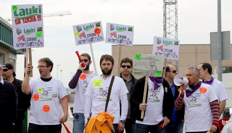 Manifestación de los trabajadores de Lauki