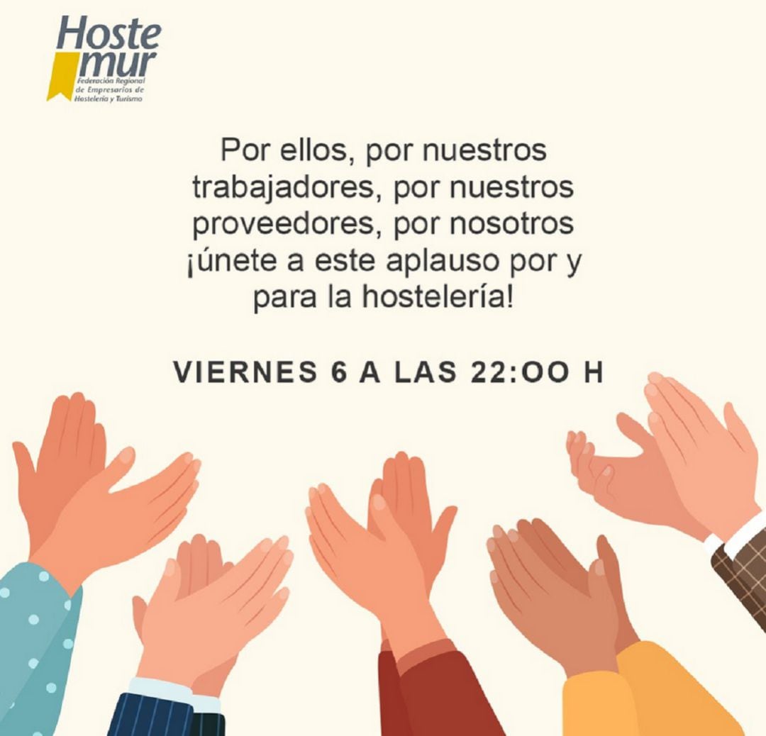 La patronal de la hostelería ha convocado para las 22,00 horas de este viernes un aplauso colectivo