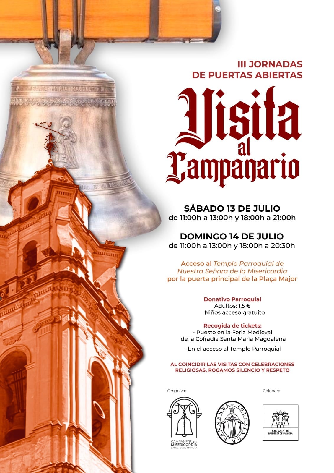 Cartel de visita al campanario